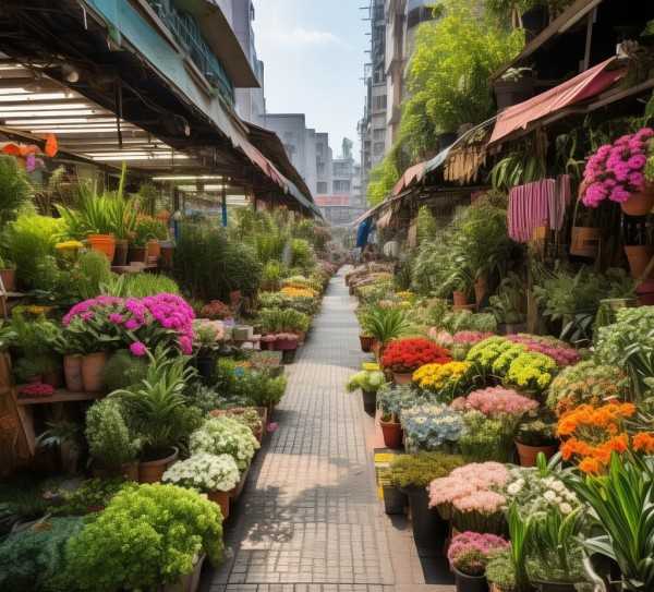 绿意盎然，花卉盆景批发市场，艺术与生活的交汇之地,鲜花盆景批发市场，花卉艺术的集散地，绿色生活的源泉,养护,玫瑰,生机,第1张