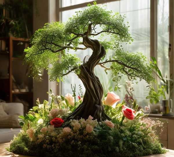 盆景艺术与鲜花交融，打造绿色生活角落的艺术点缀,室内盆景艺术，用鲜花点缀生活的绿色角落,养护,鲜花盆景,第1张