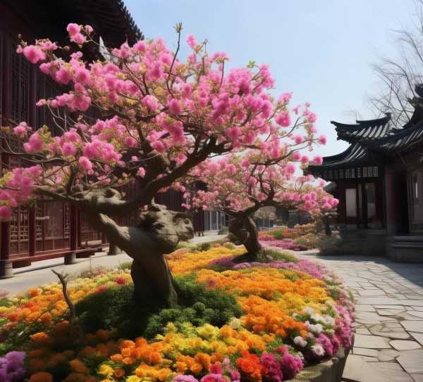 古城西安，盆景艺术，绽放古都的精致画卷,西安盆景艺术，绽放于古城的鲜花之景,生机,鲜花盆景,第1张