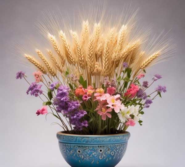 自然艺术之美，麦穗鲜花盆景的和谐融合,麦穗鲜花盆景，自然与艺术的融合,养护,玫瑰,鲜花盆景,第1张