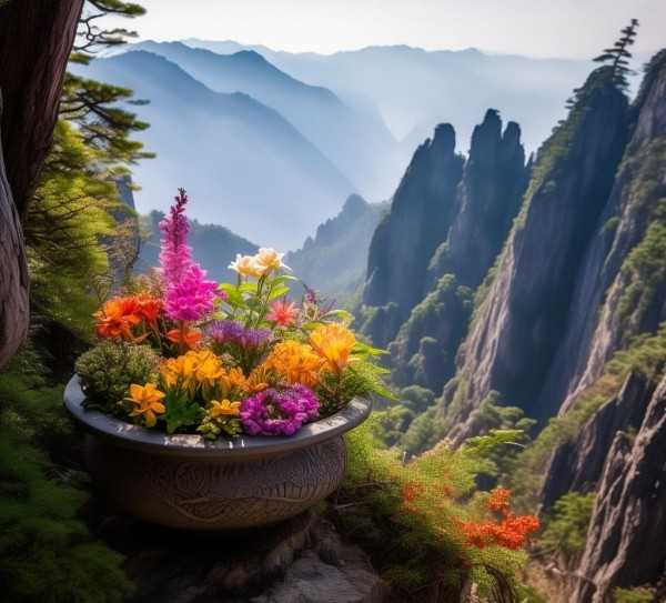 黄山盆景，揭秘黄山鲜花盆景的神奇魅力,黄山奇观，探秘黄山鲜花盆景的独特魅力,生机,鲜花盆景,生长习性,第1张